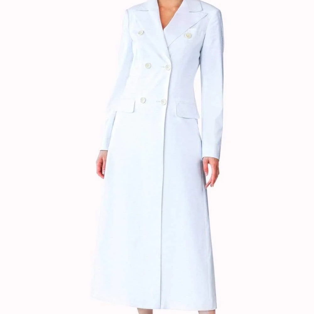 WHITE SILK TUXEDO DRESS